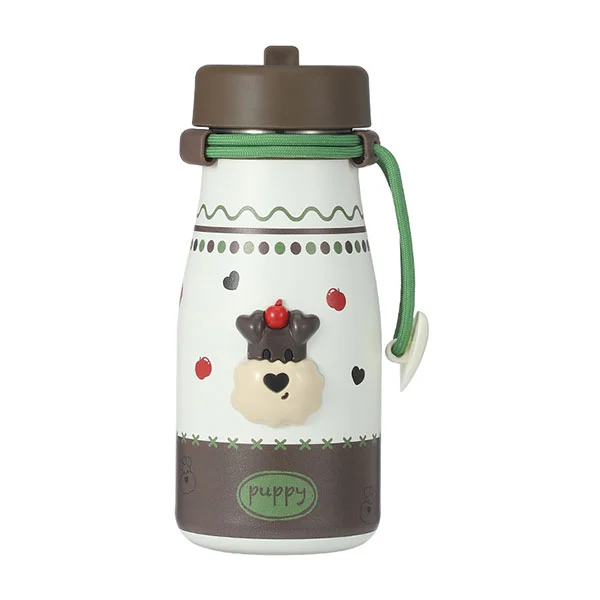 Melkeflaske i rustfritt stål med sugerør