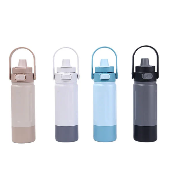 Sportsflaske i rustfritt stål med håndtak